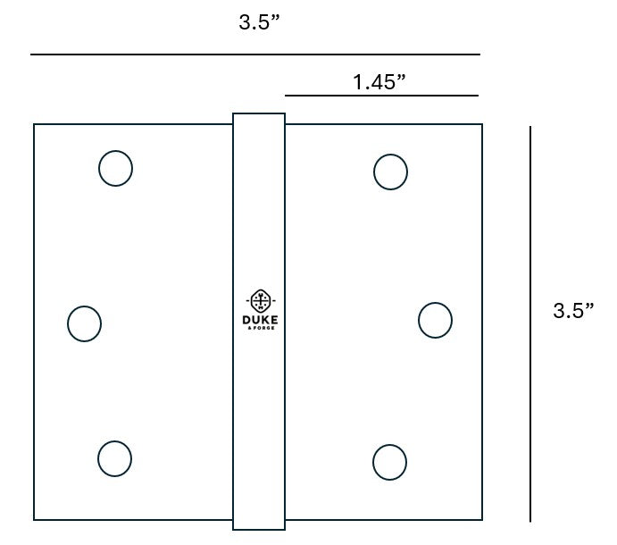 Door Hinge 3.5 x 3.5 inch Matte Black