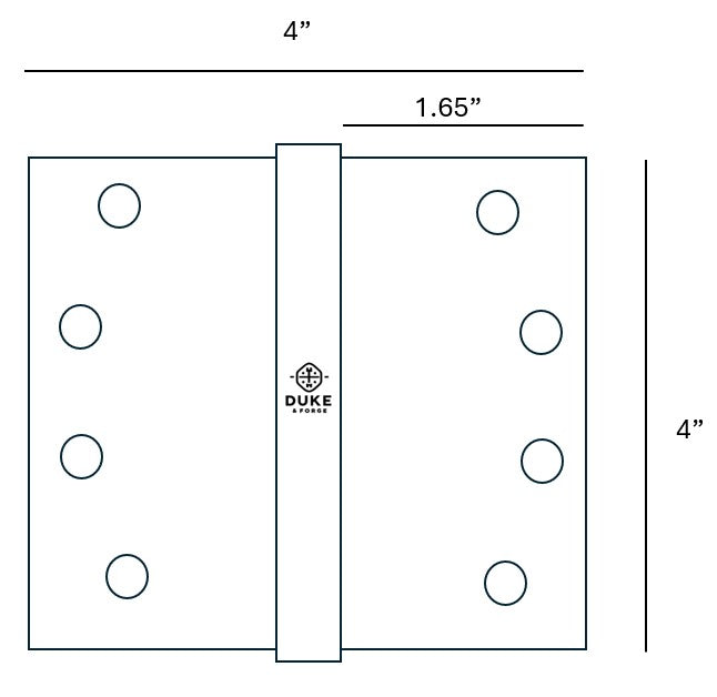 Door Hinge 4 x 4 inch Matte Black