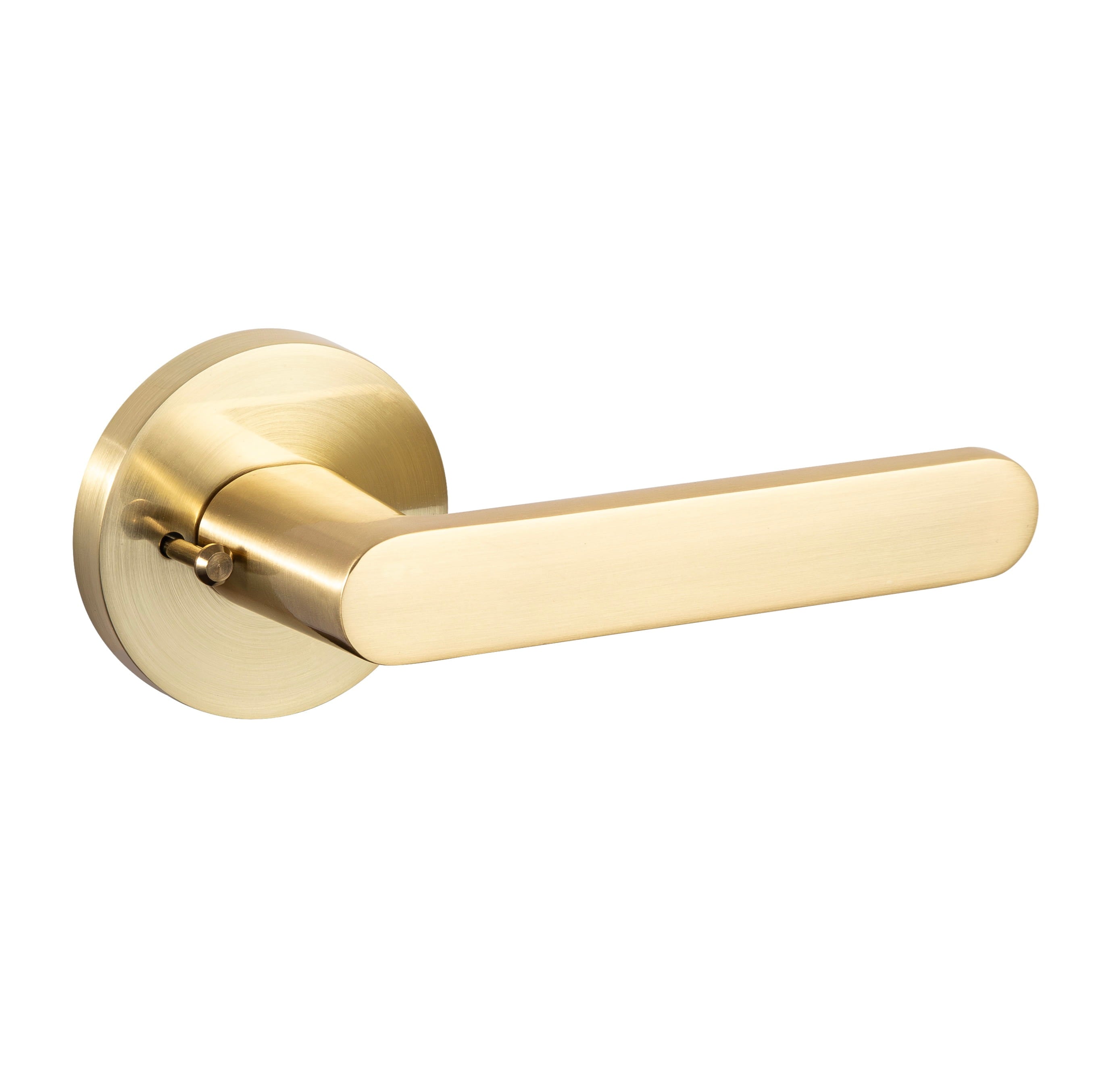 Brushed Brass Privacy Door Lever - IronClad Series – Duke & Forge