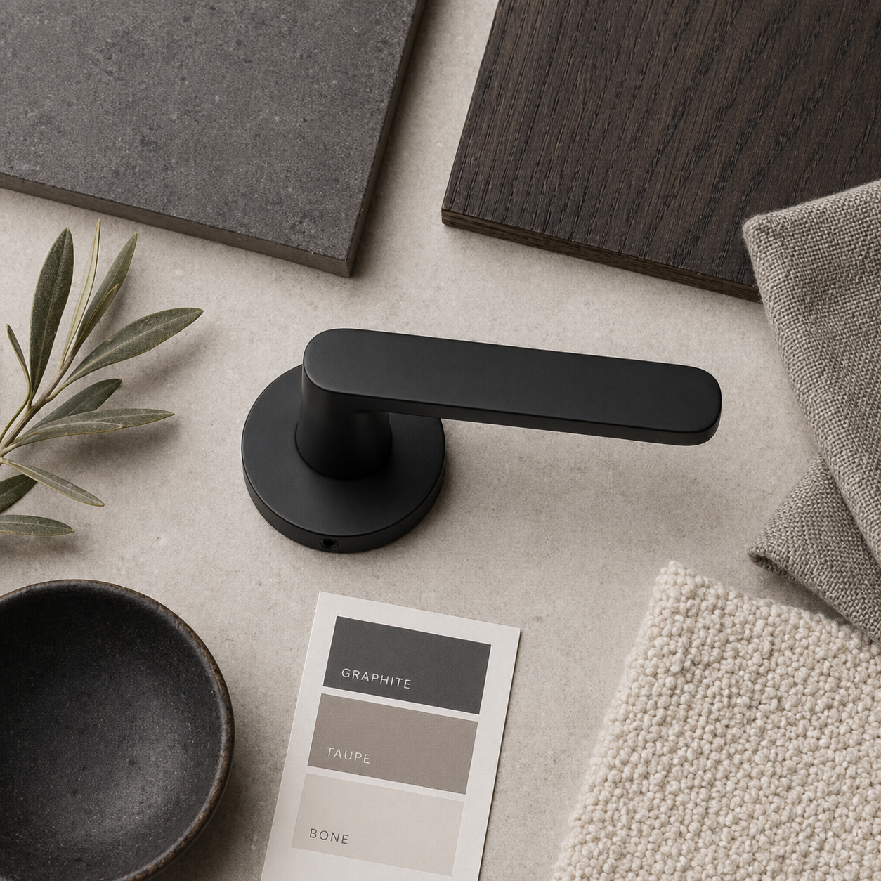 Matte Black Passage Door Lever - IronClad Series