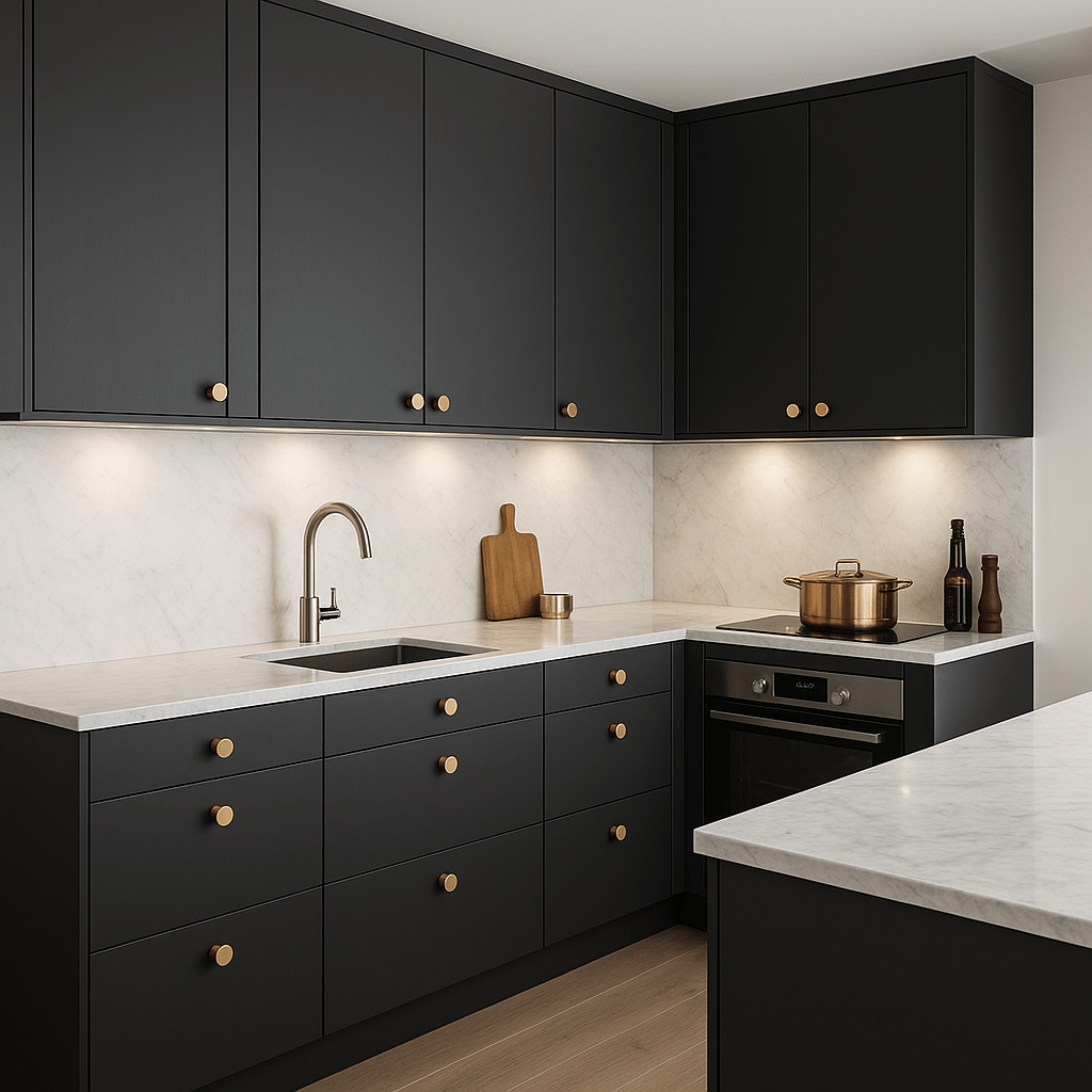 Cupboard Pull Brushed Brass 1.38" / 35mm