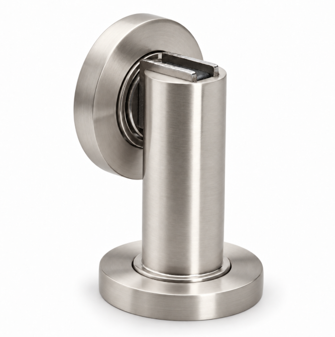 Magnetic Door Stop Satin Nickel- Floor or Wall Mount