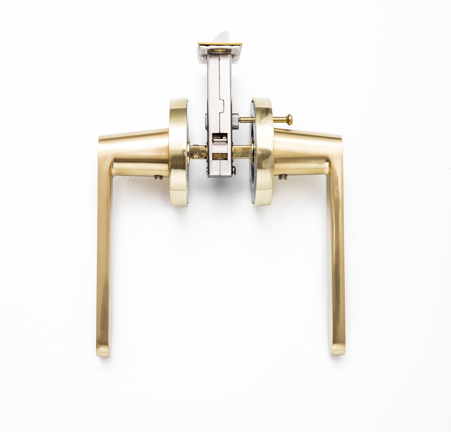 Brushed Brass Privacy Door Lever - IronClad Series