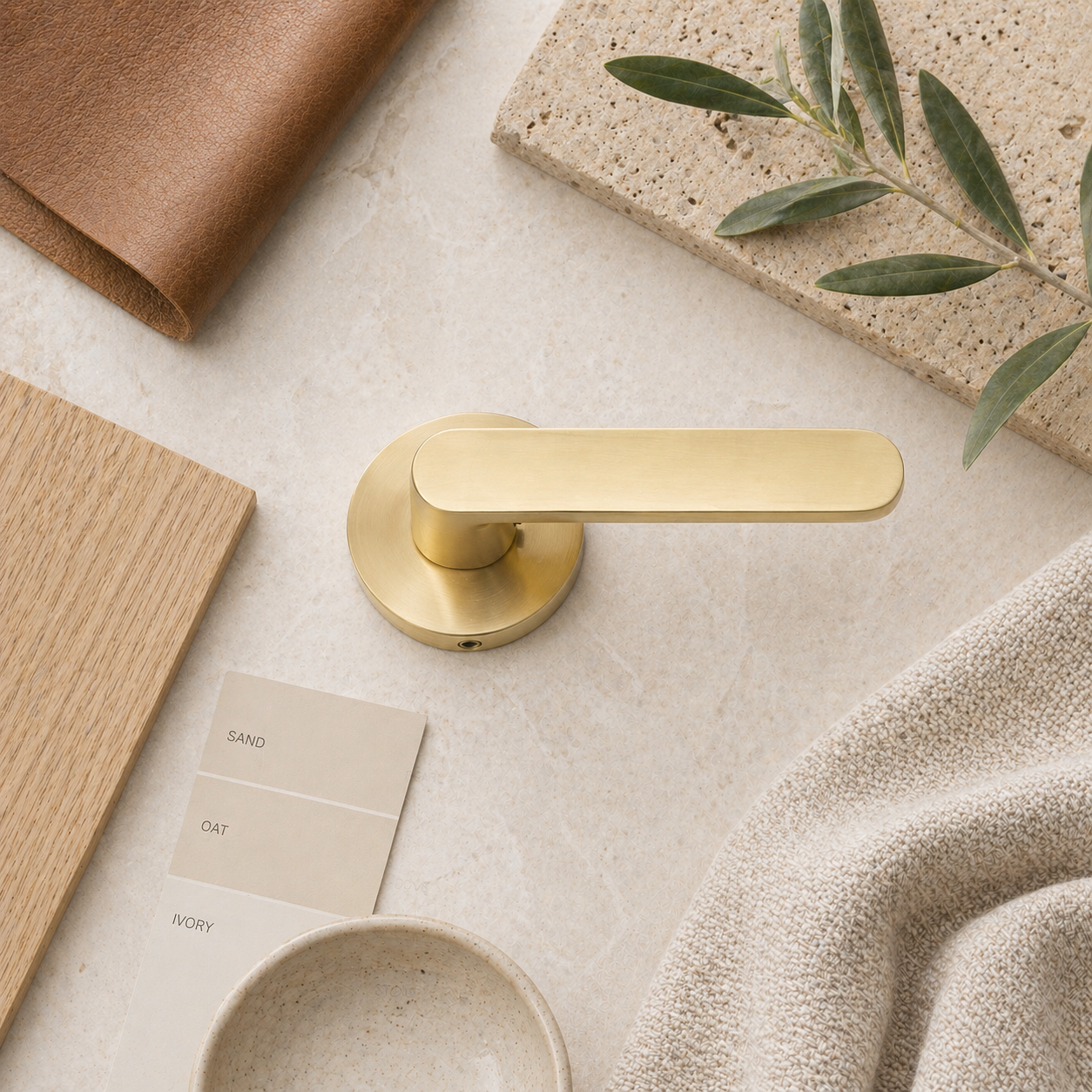 Brushed Brass Passage Door Lever - IronClad Series
