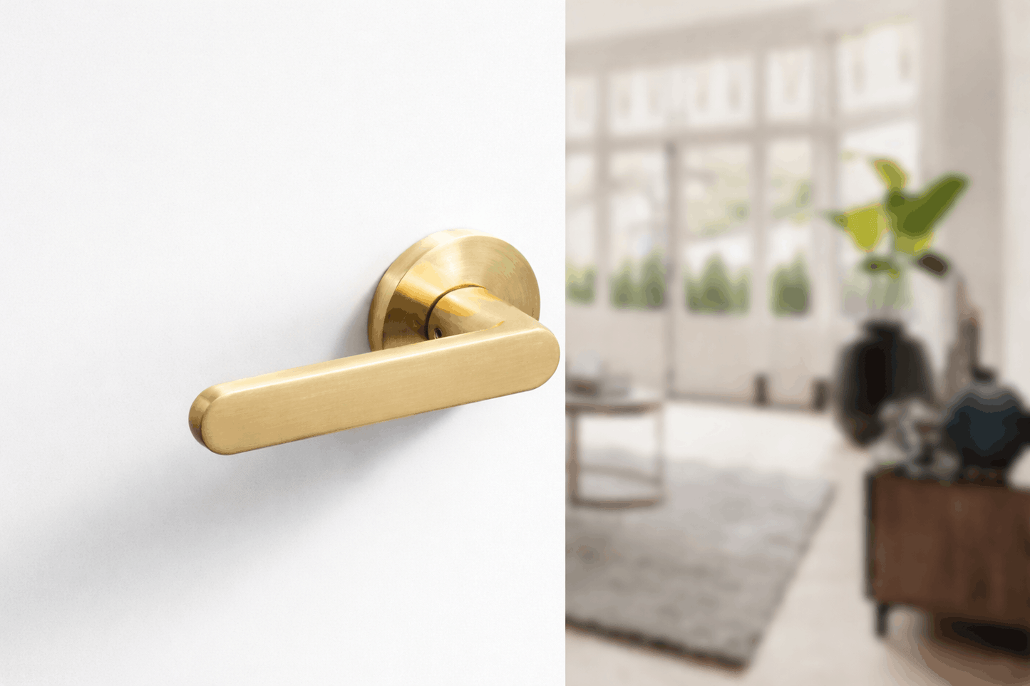 Brushed Brass Passage Door Lever - IronClad Series