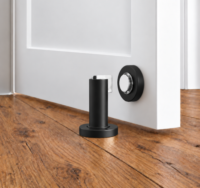 Magnetic Door Stop Matte Black- Floor or Wall Mount